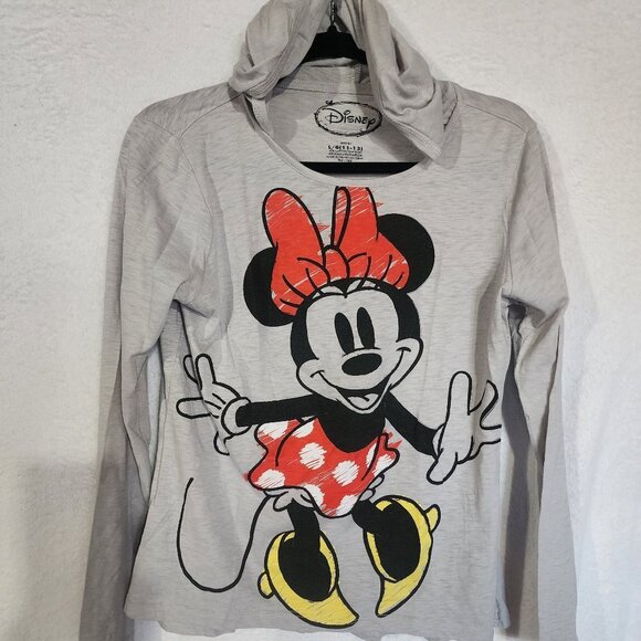 Disney Tops - NWOT Disney Minnie Mouse Long Sleeve Hooded Thin Shirt L 11-13